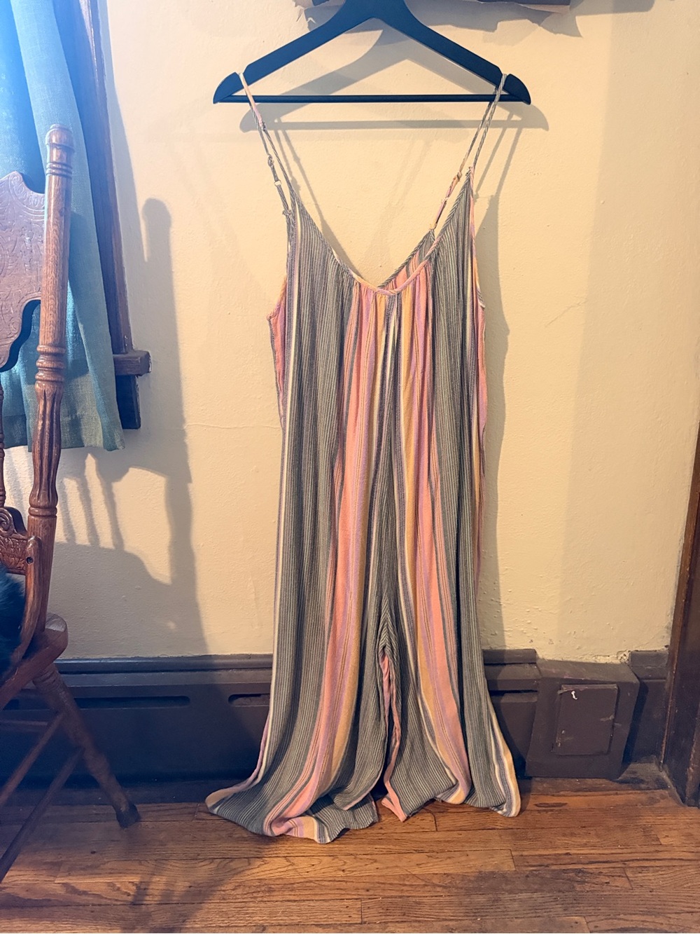 Urban Outfitters Striped Wide‑Leg Jumpsuit - Pink, Gray & Purple